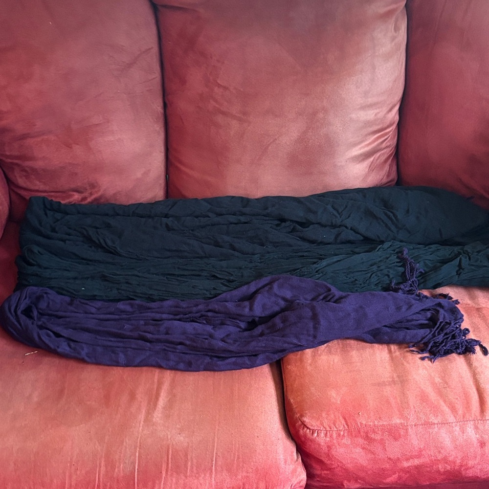 Lot of 3 Black (2) and Purple (1) Scarf